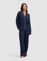 Pyjama femme — maille extensible Bamboo manches longues