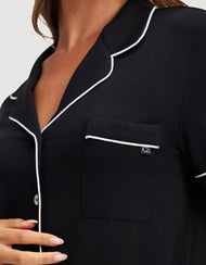 Pyjama femme — maille extensible Bamboo manches courtes
