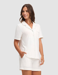 Pyjama femme — maille extensible Bamboo manches courtes