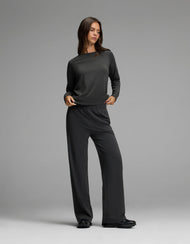 Ensemble sweat et pantalon femme — brossé Bamboo col rond et coupe large à enfiler
