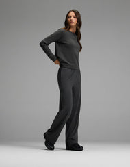 Ensemble sweat et pantalon femme — brossé Bamboo col rond et coupe large à enfiler