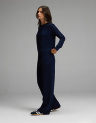 Ensemble sweat et pantalon femme — brossé Bamboo col rond et coupe large à enfiler