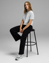 Pantalon femme — brossé Bamboo coupe large Pull-On