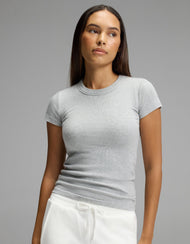 T-shirt femme — Fine côtelé