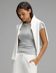 T-shirt femme — Fine côtelé