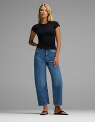 T-shirt femme — Fine côtelé