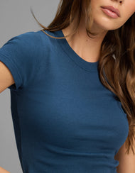 T-shirt femme — Fine côtelé