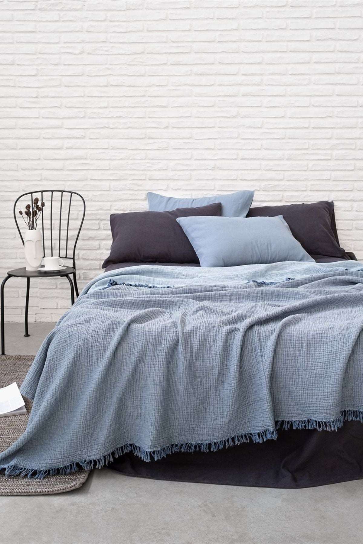 Couvre-lit — Joy | Four Layered froissé Muslin — The Loomia