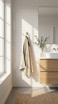 Carrés de toilette — Melika turc rayé éponge in marron