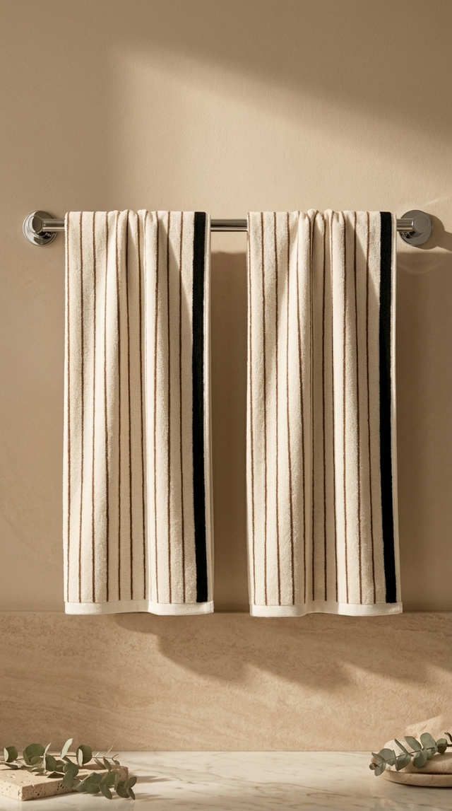 Carrés de toilette — Melika turc rayé éponge in marron