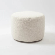 Pouf décoratif rond blanc