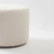 Pouf décoratif rond blanc