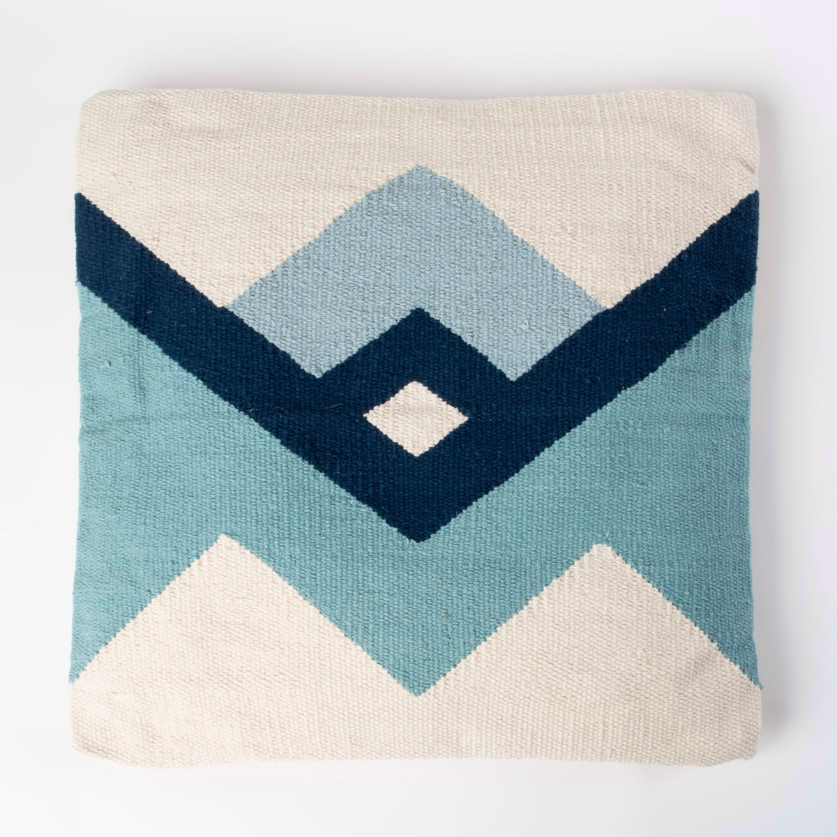 Coussin décoratif — Kalan tissé main bleu — The Loomia