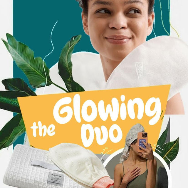 Serviette pour cheveux — Glowing Duo of et Exfoliating bain Glove