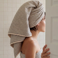 Carrés de toilette — Melika turc 100 % coton rayé éponge